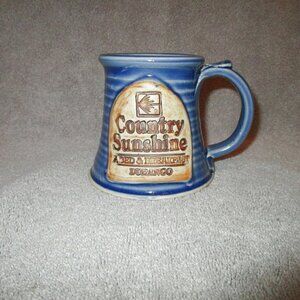 Vtg Country Sunshine Bed & Breakfast Coffee Mug Art Pottery Stoneware Signed